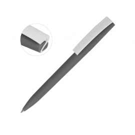 Ручка пластиковая soft-touch шариковая Zorro, 18560.00, Цвет: серый,белый