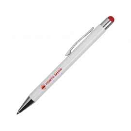 Ручка металлическая шариковая Flowery со стилусом, 11314.01, Цвет: красный,белый