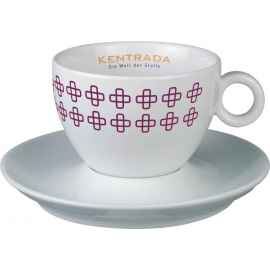 0934 Чашка с блюдцем для кофе-латте Cara Mia, Цвет: белый