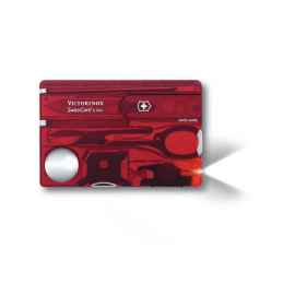 Швейцарская карточка SwissCard Lite, 13 функций, 601198, Цвет: красный прозрачный