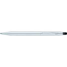 Шариковая ручка Cross Click в блистере, с доп. гелевым стержнем черного цвета. Цвет - серебристый