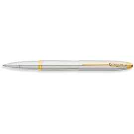 Ручка-роллер FranklinCovey Lexington. Цвет - хромовый с золотистой отделкой.
