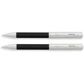 Набор FranklinCovey Greenwich: шариковая ручка и карандаш 0.9мм. Цвет - черный + хромовый.