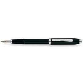 Перьевая ручка Cross Townsend. Цвет - черный, перо - золото 18К/родий, тонкое.