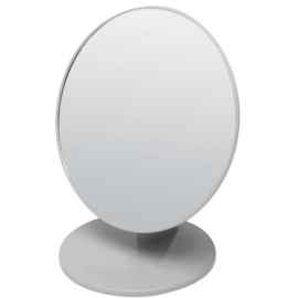 Зеркало Dewal Beauty настольное, в серой оправе, на пластиковой подставке, 20*23.5 см.