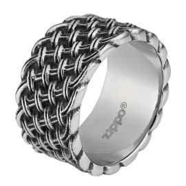 Кольцо ZIPPO, серебристое, с плетёным орнаментом, нержавеющая сталь, диаметр 21 мм
