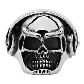 Кольцо ZIPPO, серебристое, в форме черепа, нержавеющая сталь, диаметр 22,3 мм
