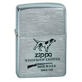 Зажигалка ZIPPO Hunting Tools, с покрытием Brushed Chrome, латунь/сталь, серебристая, 38x13x57 мм