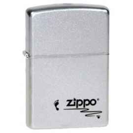 Зажигалка ZIPPO Footprints, с покрытием Satin Chrome™, латунь/сталь, серебристая, 38x13x57 мм