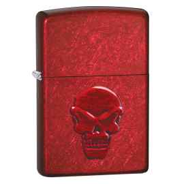 Зажигалка ZIPPO Doom с покрытием Candy Apple Red, латунь/сталь, красная, глянцевая, 38x13x57 мм