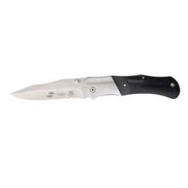 Нож складной Stinger, 100 мм, (серебристый), материал рукояти: сталь/дерево (серебристо-чёрный)