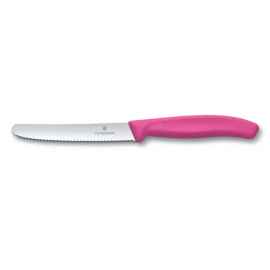 Нож столовый VICTORINOX SwissClassic, лезвие 11 см с волнистой кромкой, розовый