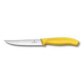 Нож для стейка и пиццы VICTORINOX SwissClassic 'Gourmet', 12 см, с волнистой кромкой, жёлтый