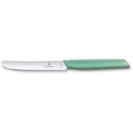 Нож столовый VICTORINOX Swiss Modern, лезвие 11 см с прямой кромкой, мятно-зелёный