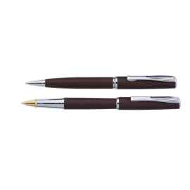 Набор Pierre Cardin PEN&PEN: ручка шариковая + роллер. Цвет - коричневый матовый. Упаковка Е.