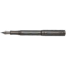 Ручка перьевая Pierre Cardin THE ONE. Цвет - черненая сталь и т.серый. Упаковка L
