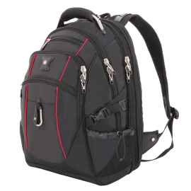 Рюкзак SWISSGEAR, 15”, чёрный/красный, полиэстер 900D/М2 добби, 34x23x48 см, 38 л