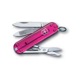 Нож-брелок VICTORINOX Classic, 58 мм, 7 функций, полупрозрачный розовый