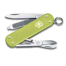 Нож-брелок VICTORINOX Classic SD Alox Colors 'Lime Twist', 58 мм, 5 функций, светло-зелёный