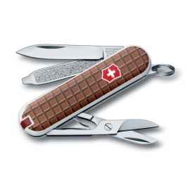 Нож-брелок VICTORINOX Classic, 58 мм, 7 функций, рукоять с дизайном 'Шоколад'