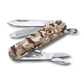 Нож-брелок VICTORINOX Classic SD 'Desert Camouflage', 58 мм, 7 функций, бежевый камуфляж