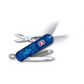 Нож-брелок VICTORINOX Swiss Lite, 58 мм, 7 функций, полупрозрачный синий