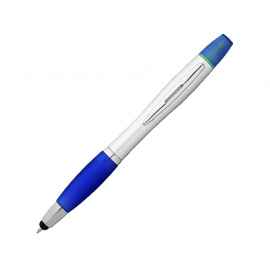 Ручка-стилус шариковая Nash с маркером, 10658101, Цвет: серебристый,синий классический