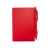 Блокнот для записей с авторучкой, красный, 10,5х7,9х1,1 см, пластик, тампопечать, Цвет: красный, изображение 2