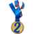 Деревянная медаль с лентой 2 место (синяя), синий, изображение 2
