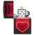 Зажигалка ZIPPO Hearts Design с покрытием Black Light, латунь/сталь, черная, матовая, 38x13x57 мм, изображение 3