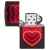 Зажигалка ZIPPO Hearts Design с покрытием Black Light, латунь/сталь, черная, матовая, 38x13x57 мм, изображение 4