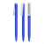 Ручка шариковая 'Clive', синий, покрытие soft touch, синий с серебристым, изображение 2