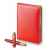 Подарочный набор: Ручка перьевая Parker IM Premium F318 Red GT, цвет чернил синий и красный недатированный ежедневник с золотым срезом, изображение 3
