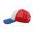 Бейсболка 'RAPPER', 5 клиньев, пластиковая застежка,белый,синий, красный,100% п/э, плотность 80 г/м2, Цвет: красный, белый, изображение 2