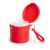 Дождевик BIRTOX белого цвета в красном футляре с карабином, 127 х 102 см. материал LDPE, Цвет: красный, изображение 2