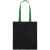 Холщовая сумка BrighTone, черная с зелеными ручками, Цвет: зеленый, Размер: сумка: 35х40 см, изображение 3
