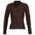Рубашка поло женская с длинным рукавом Podium 210 шоколадно-коричневая, размер XL, Цвет: шоколадный, Размер: XL