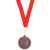 Медаль наградная на ленте  'Бронза', 48 см., D=5см., текстиль, металл, лазерная гравировка, шелкограф, Цвет: красный, коричневый