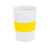Стакан NELO, белый с желтый, 350мл, 11,2х8см, тонкая керамика, силикон, Цвет: белый, желтый