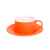 Чайная пара ICE CREAM, оранжевый с белым кантом, 200 мл, фарфор, Цвет: оранжевый, белый
