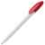 Ручка шариковая BAY, белый корпус/красный клип, непрозрачный пластик, Цвет: красный