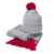 Вязаный комплект шарф и шапка GoSnow, меланж c фурнитурой, красный, 70% акрил,30% шерсть, Цвет: красный