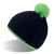 Шапка 'PEAK',  черный/зеленый неон, верх: 100% акрил, подкладка: 100% полиэстер, Цвет: Чёрный