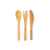 Набор PLUSIN: ложка, вилка, нож в чехле, 6,5х22х1см, бамбук, хлопок, Цвет: коричневый, бежевый