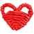 Плетеная фигурка Adorno, красное сердце, Цвет: красный