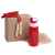 Набор подарочный INMODE: бутылка для воды, скакалка, стружка, коробка, красный, Цвет: красный, Размер: 20,5 x 21 x 11 см