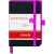 Блокнот Brunnen Компаньон Тренд, резинка, обрез-розовый, линейка, 80 гр/м2, 9.5 х 12.8 см, 96 листов В линейку, Цвет: черный, Размер: 9.5 х 12.8 см