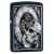 Зажигалка ZIPPO Skull Clock с покрытием Black Matte, латунь/сталь, чёрная, матовая, 38x13x57 мм