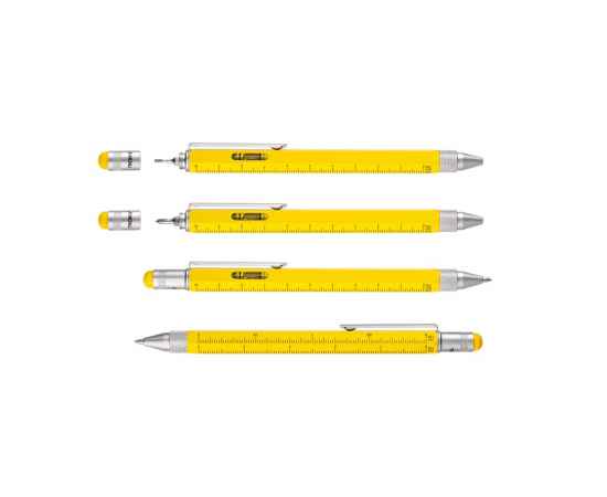 Ручка шариковая Construction, мультиинструмент, желтая, Цвет: желтый, Размер: 15х1х1 с, изображение 4