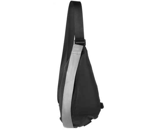 Сумка кросс-боди tagBag со светоотражающим элементом, черная, Цвет: черный, Размер: 18х34х9 см, изображение 2